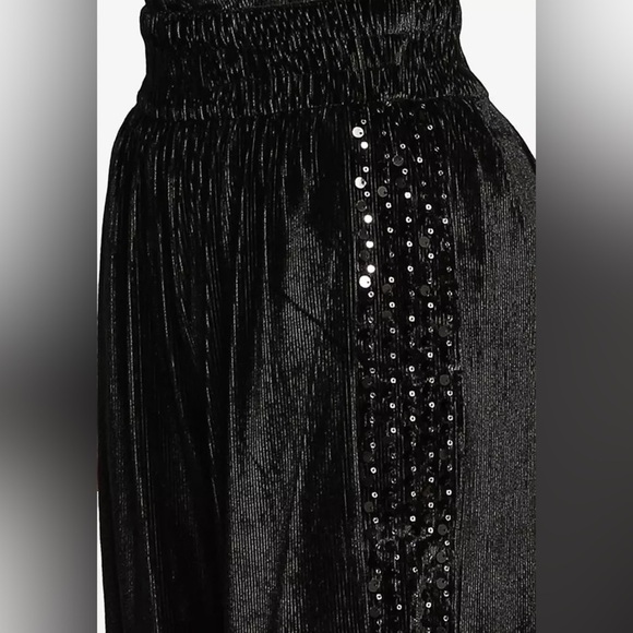 Desigual Corduroy Sequin Palazzo Wide-Leg Trousers 🖤sz Small - Picture 10 of 12